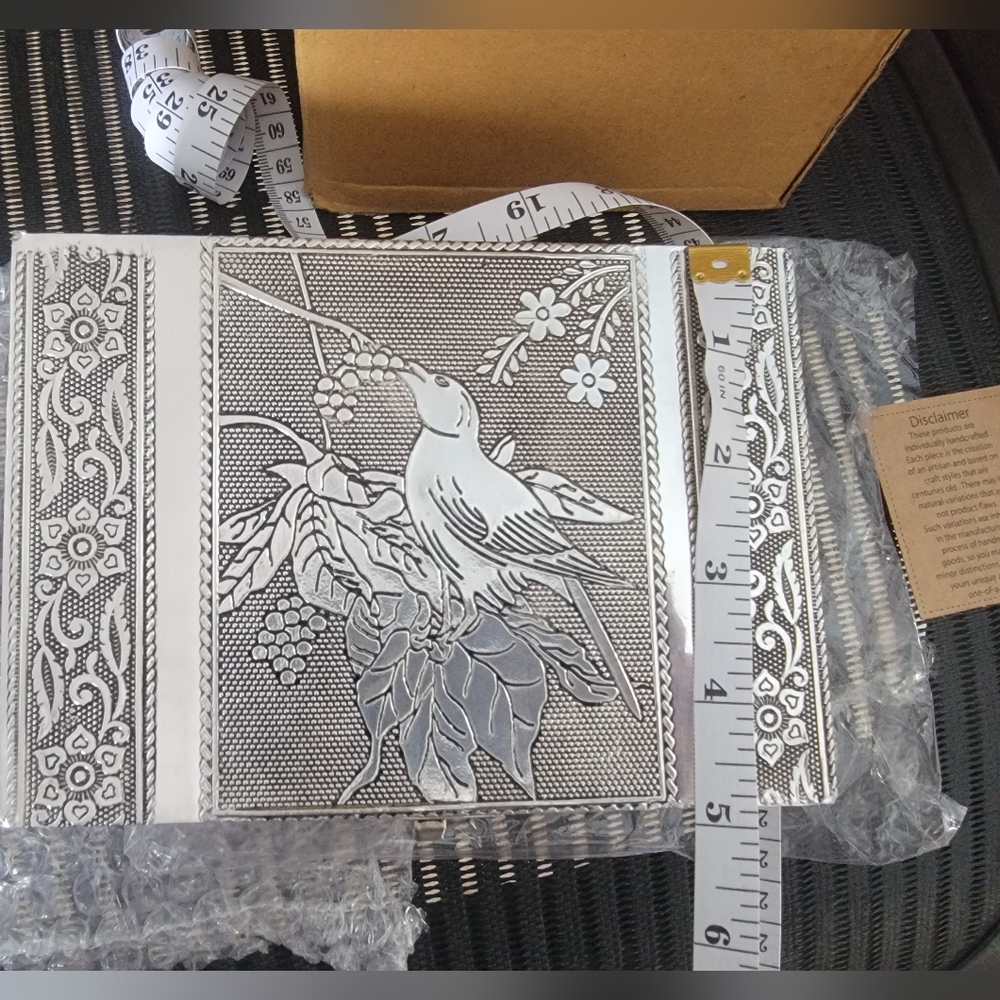 Silver Bird Embossed Wall Art